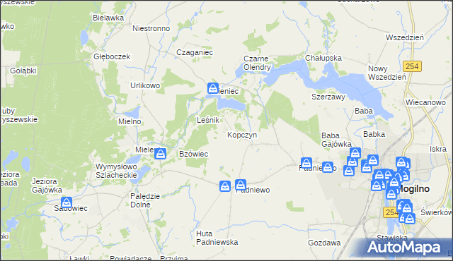 mapa Kopczyn, Kopczyn na mapie Targeo