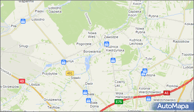 mapa Kopiec gmina Kłobuck, Kopiec gmina Kłobuck na mapie Targeo