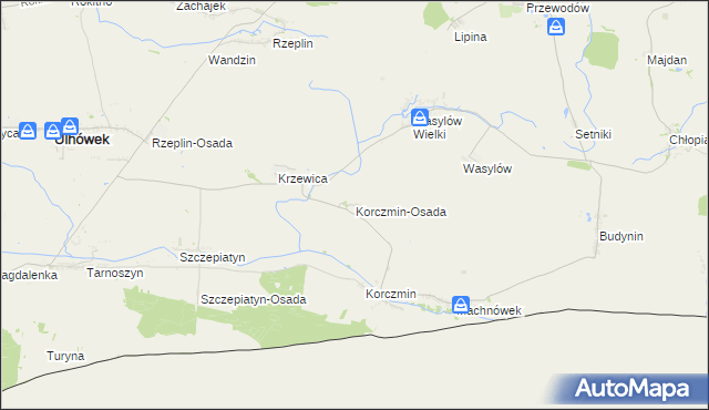 mapa Korczmin-Osada, Korczmin-Osada na mapie Targeo