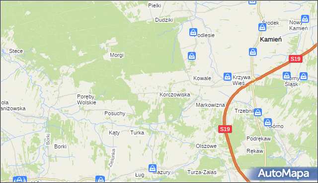 mapa Korczowiska, Korczowiska na mapie Targeo