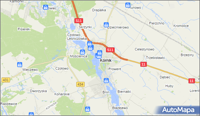 mapa Kórnik, Kórnik na mapie Targeo