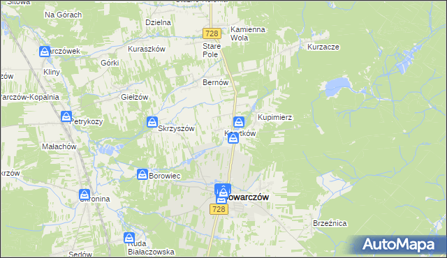 mapa Korytków gmina Gowarczów, Korytków gmina Gowarczów na mapie Targeo
