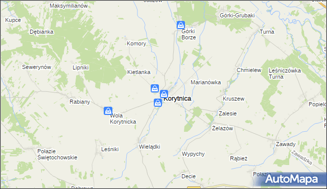 mapa Korytnica powiat węgrowski, Korytnica powiat węgrowski na mapie Targeo