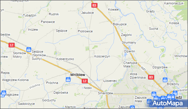 mapa Kościerzyn, Kościerzyn na mapie Targeo