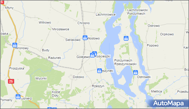 mapa Kościeszki, Kościeszki na mapie Targeo