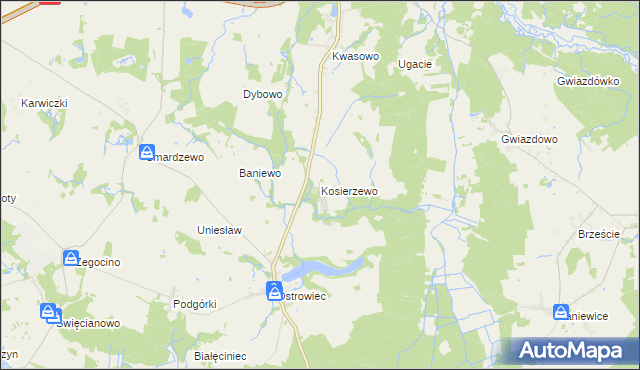 mapa Kosierzewo, Kosierzewo na mapie Targeo