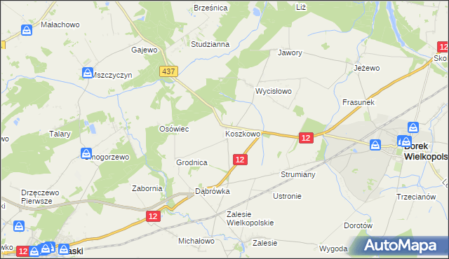 mapa Koszkowo, Koszkowo na mapie Targeo