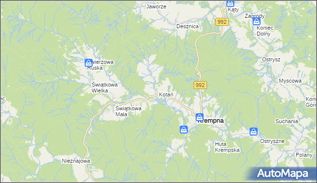 mapa Kotań, Kotań na mapie Targeo