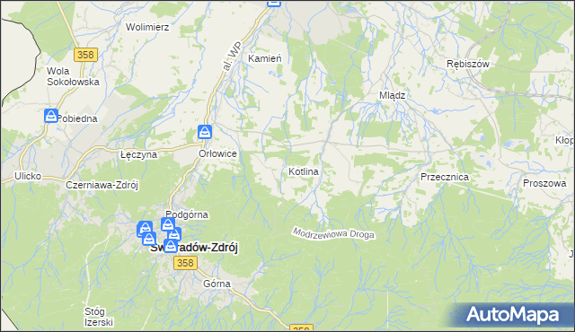 mapa Kotlina, Kotlina na mapie Targeo