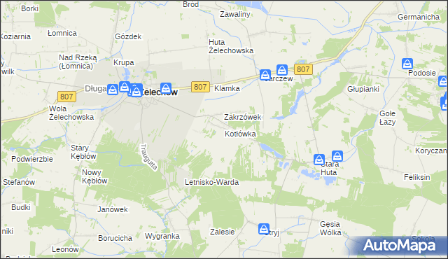 mapa Kotłówka gmina Żelechów, Kotłówka gmina Żelechów na mapie Targeo