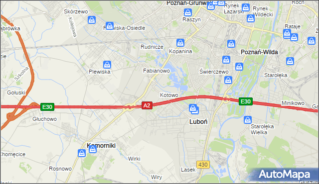 mapa Kotowo gmina Poznań, Kotowo gmina Poznań na mapie Targeo