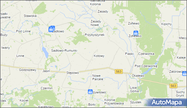 mapa Kotowy, Kotowy na mapie Targeo