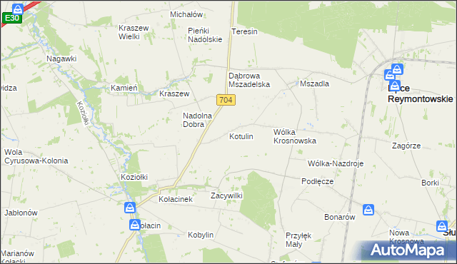 mapa Kotulin gmina Rogów, Kotulin gmina Rogów na mapie Targeo