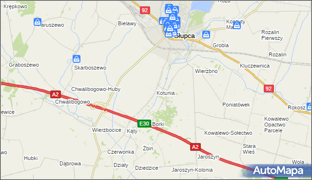 mapa Kotunia, Kotunia na mapie Targeo