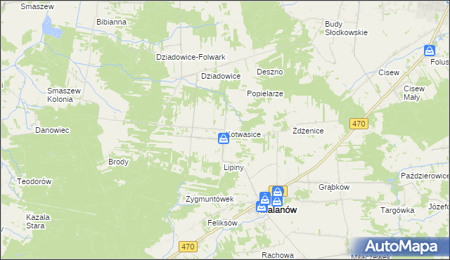 mapa Kotwasice, Kotwasice na mapie Targeo