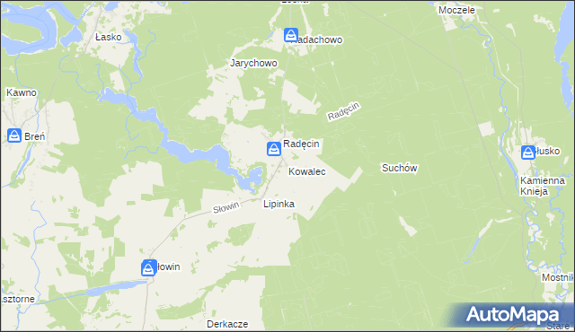 mapa Kowalec, Kowalec na mapie Targeo