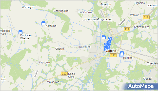 mapa Kowańcz, Kowańcz na mapie Targeo