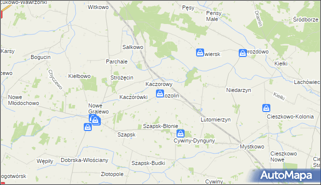 mapa Kozolin, Kozolin na mapie Targeo