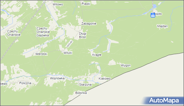 mapa Krągłe gmina Dubicze Cerkiewne, Krągłe gmina Dubicze Cerkiewne na mapie Targeo