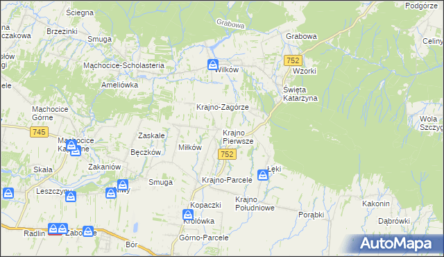 mapa Krajno Pierwsze, Krajno Pierwsze na mapie Targeo