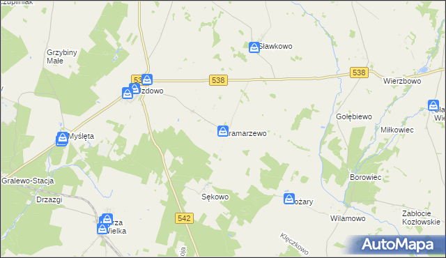 mapa Kramarzewo gmina Działdowo, Kramarzewo gmina Działdowo na mapie Targeo