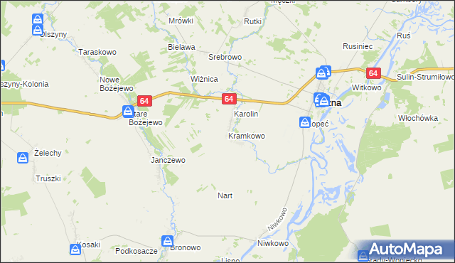 mapa Kramkowo, Kramkowo na mapie Targeo