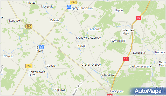 mapa Krasewice Stare, Krasewice Stare na mapie Targeo