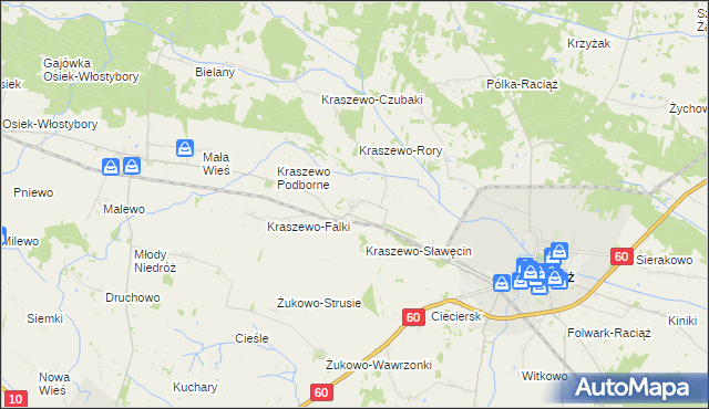 mapa Kraszewo-Gaczułty, Kraszewo-Gaczułty na mapie Targeo