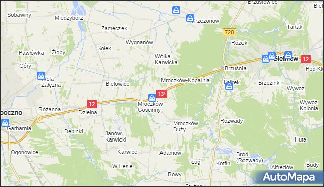 mapa Kraszków gmina Opoczno, Kraszków gmina Opoczno na mapie Targeo