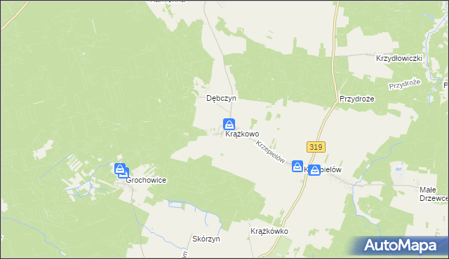 mapa Krążkowo gmina Sława, Krążkowo gmina Sława na mapie Targeo