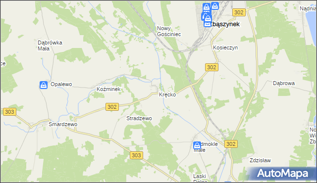 mapa Kręcko, Kręcko na mapie Targeo