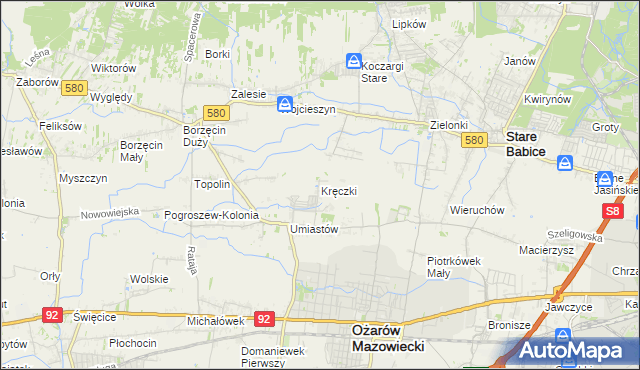 mapa Kręczki, Kręczki na mapie Targeo