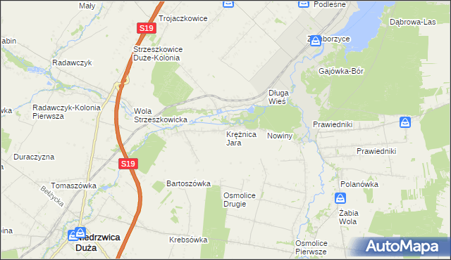 mapa Krężnica Jara, Krężnica Jara na mapie Targeo