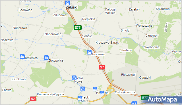 mapa Kroczewo, Kroczewo na mapie Targeo