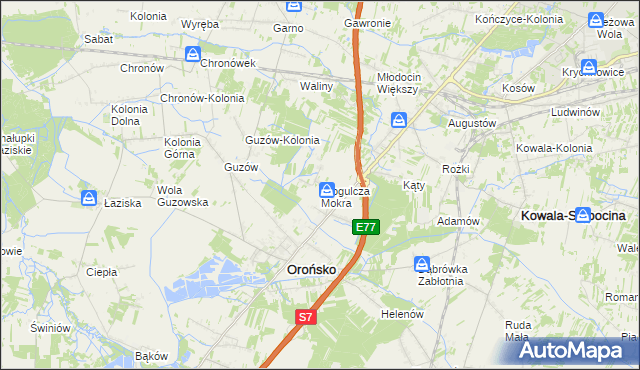 mapa Krogulcza Mokra, Krogulcza Mokra na mapie Targeo