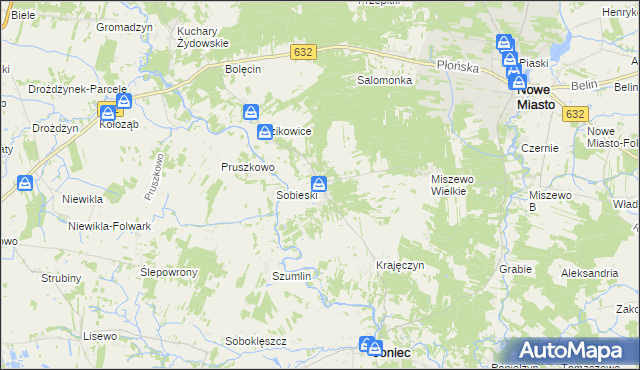mapa Królewo gmina Joniec, Królewo gmina Joniec na mapie Targeo