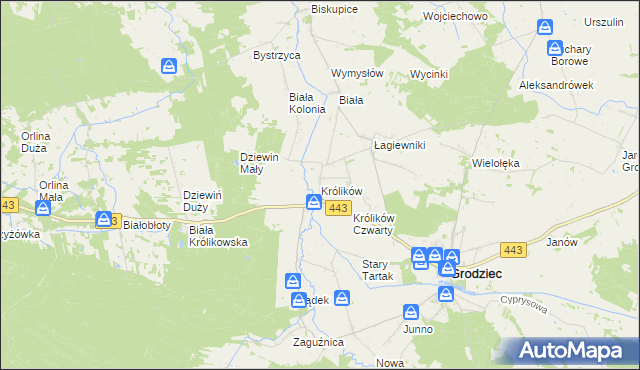 mapa Królików, Królików na mapie Targeo