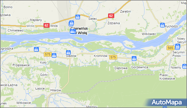 mapa Kromnów gmina Brochów, Kromnów gmina Brochów na mapie Targeo