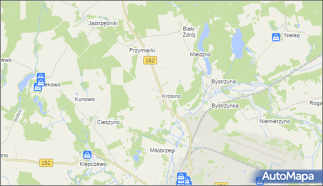 mapa Krosino gmina Świdwin, Krosino gmina Świdwin na mapie Targeo