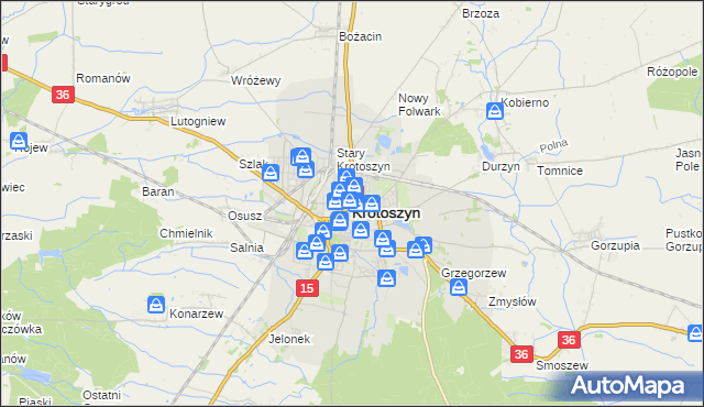 mapa Krotoszyna, Krotoszyn na mapie Targeo