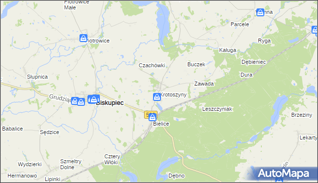 mapa Krotoszyny, Krotoszyny na mapie Targeo