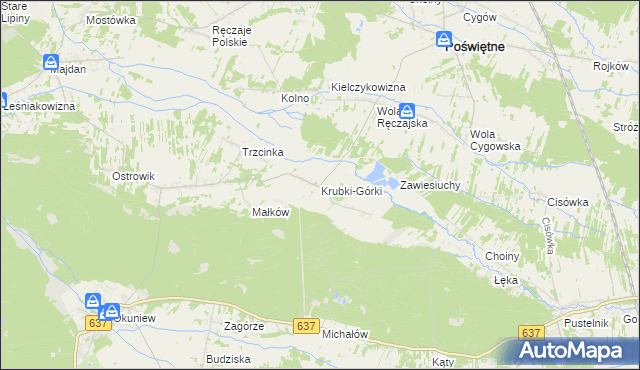 mapa Krubki-Górki, Krubki-Górki na mapie Targeo