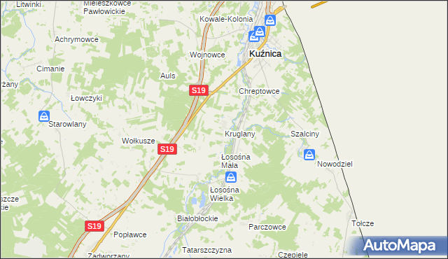 mapa Kruglany, Kruglany na mapie Targeo