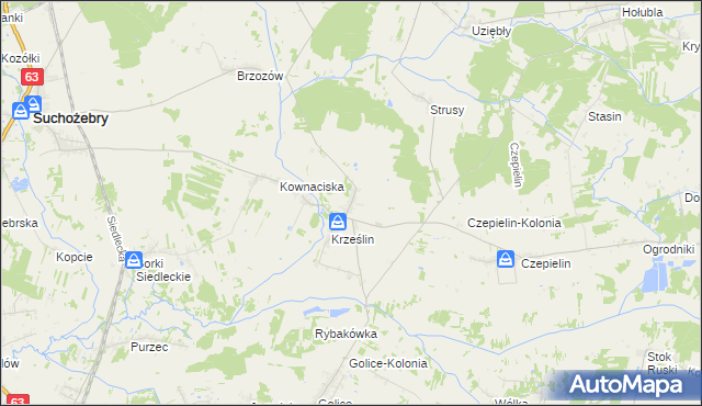 mapa Krześlinek, Krześlinek na mapie Targeo