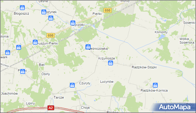 mapa Krzymosze, Krzymosze na mapie Targeo