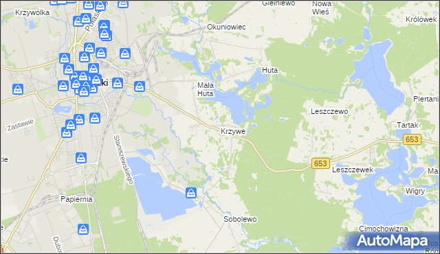 mapa Krzywe gmina Suwałki, Krzywe gmina Suwałki na mapie Targeo