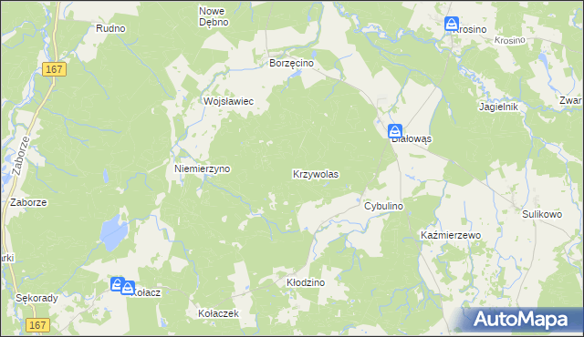 mapa Krzywolas, Krzywolas na mapie Targeo
