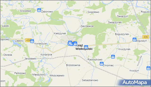 mapa Książ Wielkopolski, Książ Wielkopolski na mapie Targeo