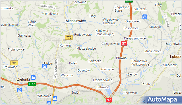 mapa Książniczki, Książniczki na mapie Targeo