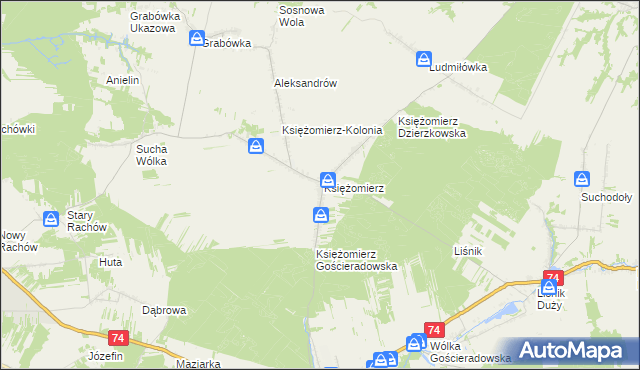 mapa Księżomierz-Osada, Księżomierz-Osada na mapie Targeo